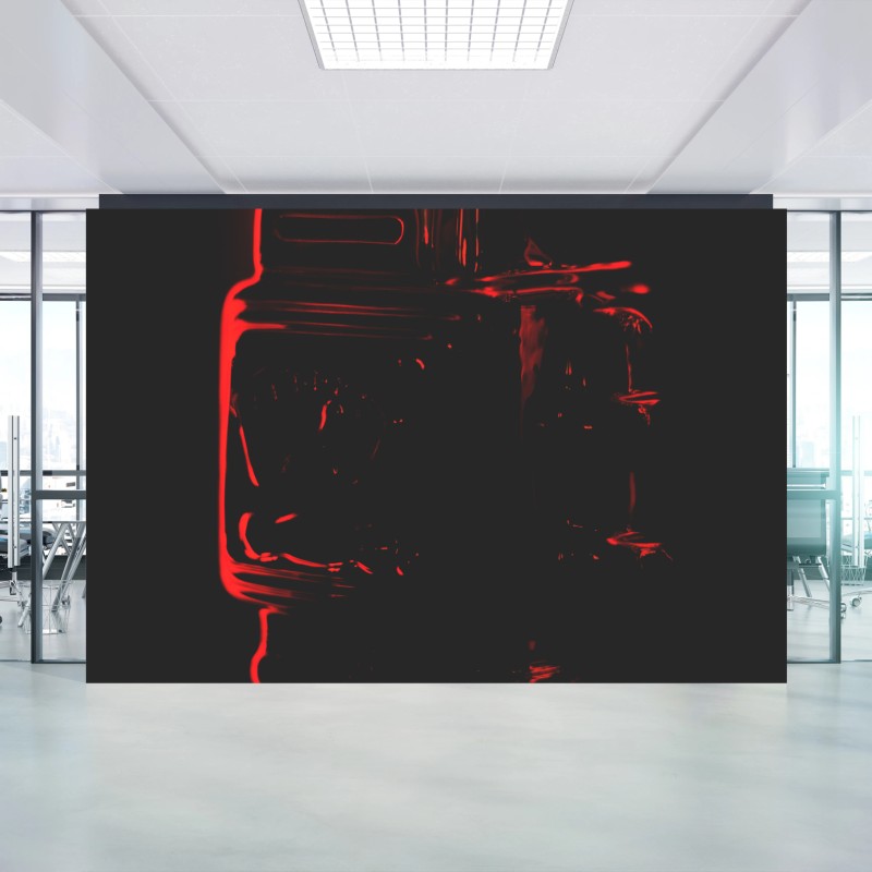 Wall mural red silhouette robot artwork