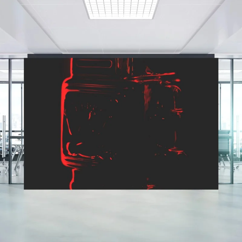 Wall mural red silhouette robot artwork