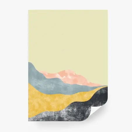 Wall mural soft pastel mountain layers • Wallissimo®