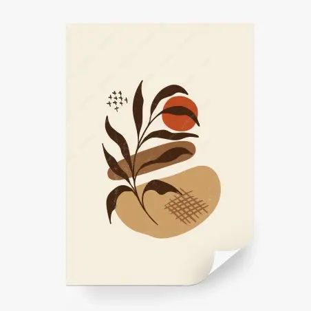 Wall mural minimal boho botanical print • Wallissimo®