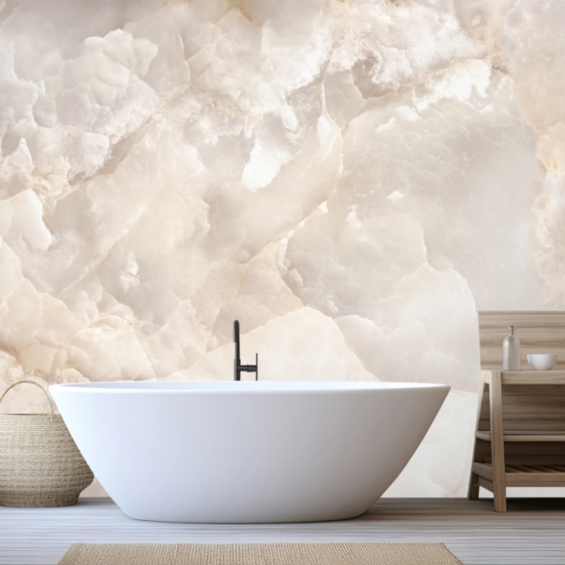 Wall mural soft beige marble texture