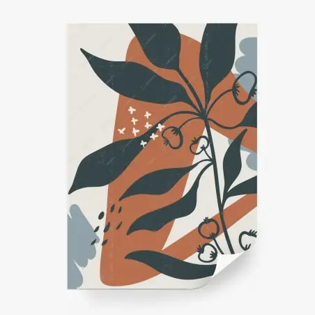Wall mural boho botanical abstract wall art print • Wallissimo®