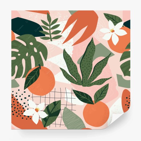Wall mural pastel citrus botanical print • Wallissimo®