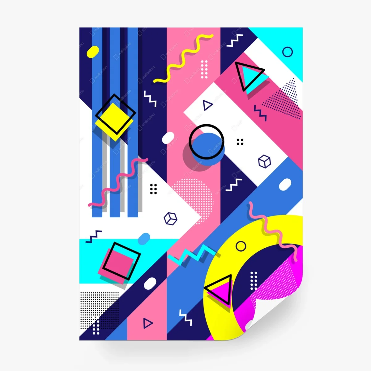 Wall mural bold geometric retro pattern • Wallissimo®