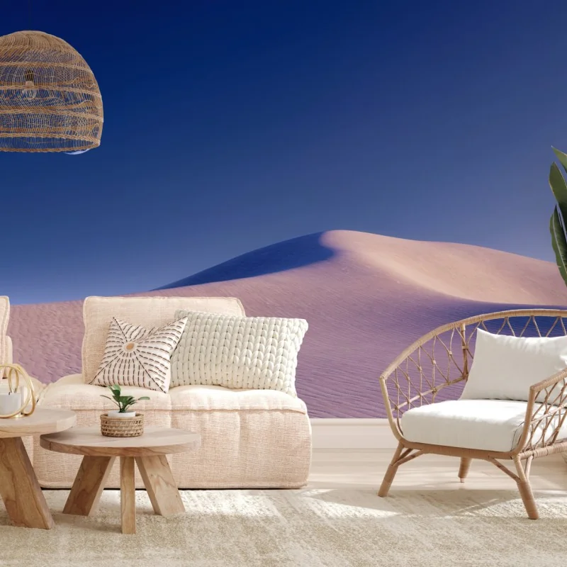 Wall mural crescent moon over desert dunes