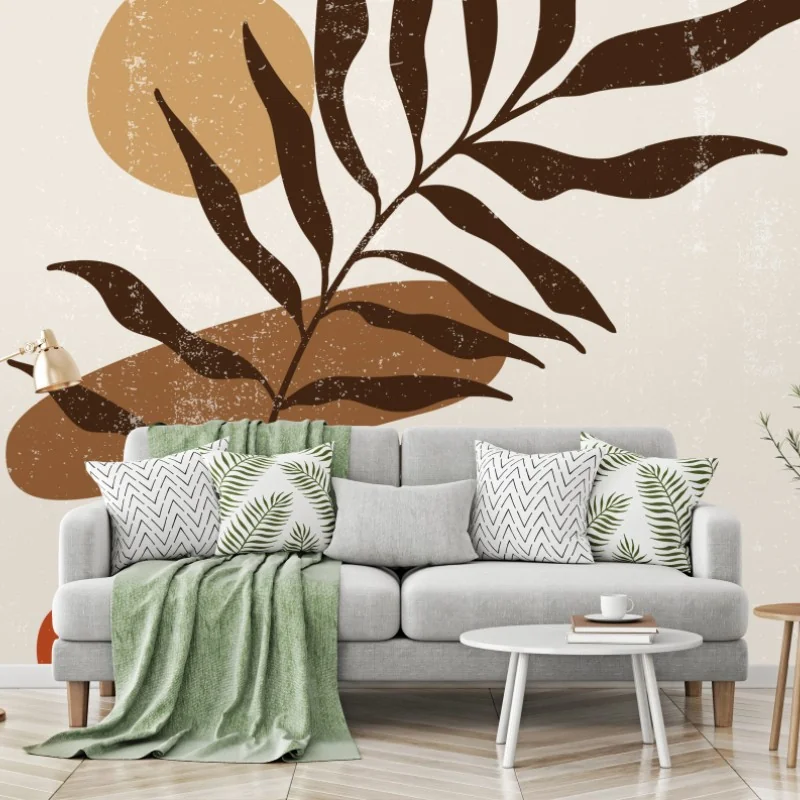 Wall mural boho botanical abstract composition • Wallissimo®