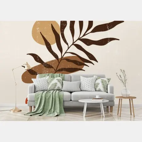 Wall mural boho botanical abstract composition • Wallissimo®