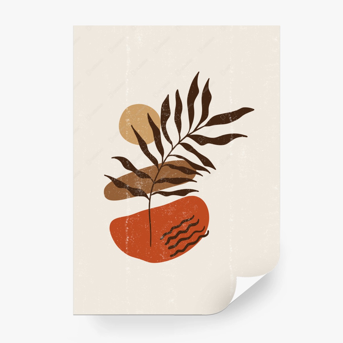Wall mural boho botanical abstract composition • Wallissimo®