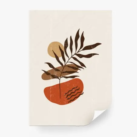 Wall mural boho botanical abstract composition • Wallissimo®