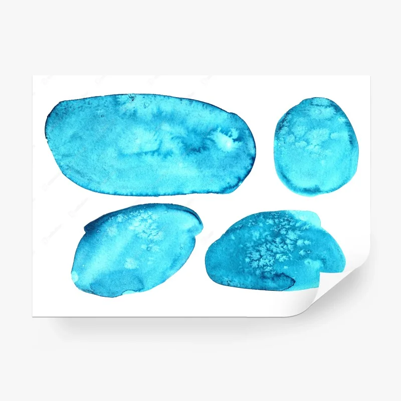 Wall mural turquoise watercolor abstract forms