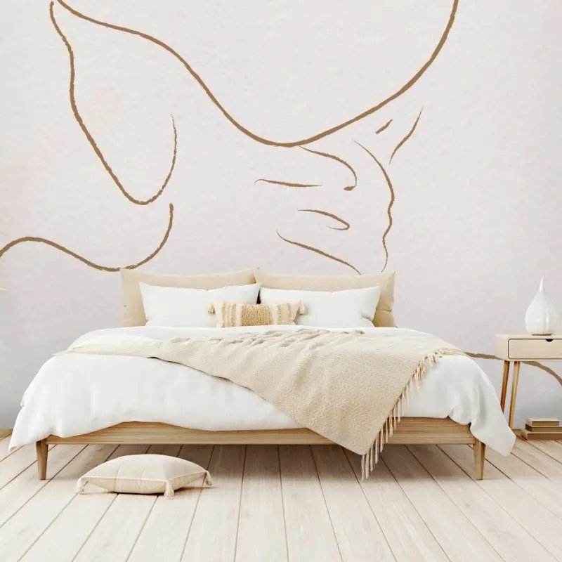 Wall mural elegant female line silhouette
