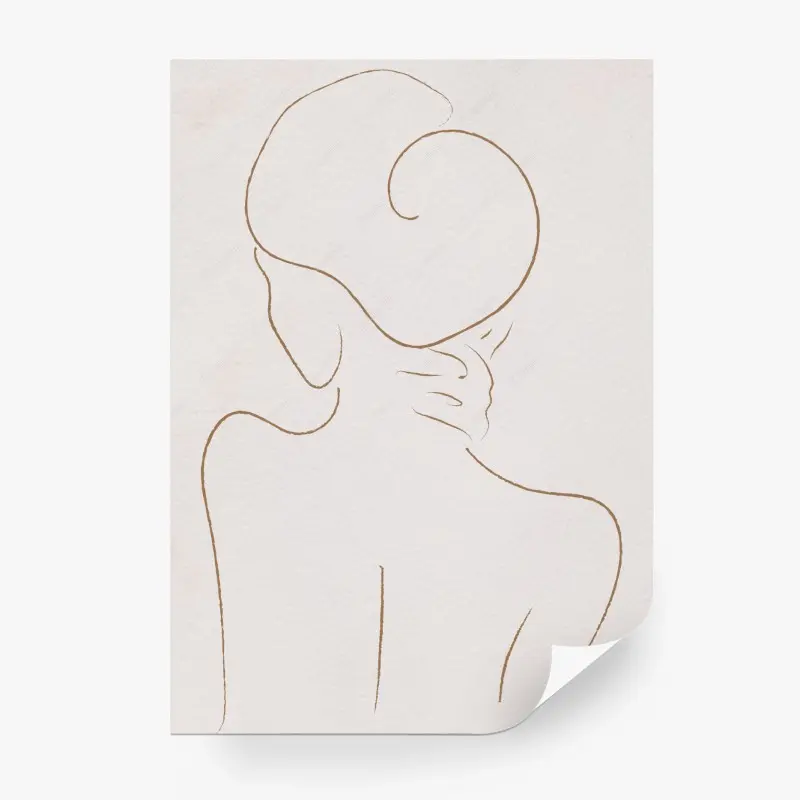 Wall mural elegant female line silhouette