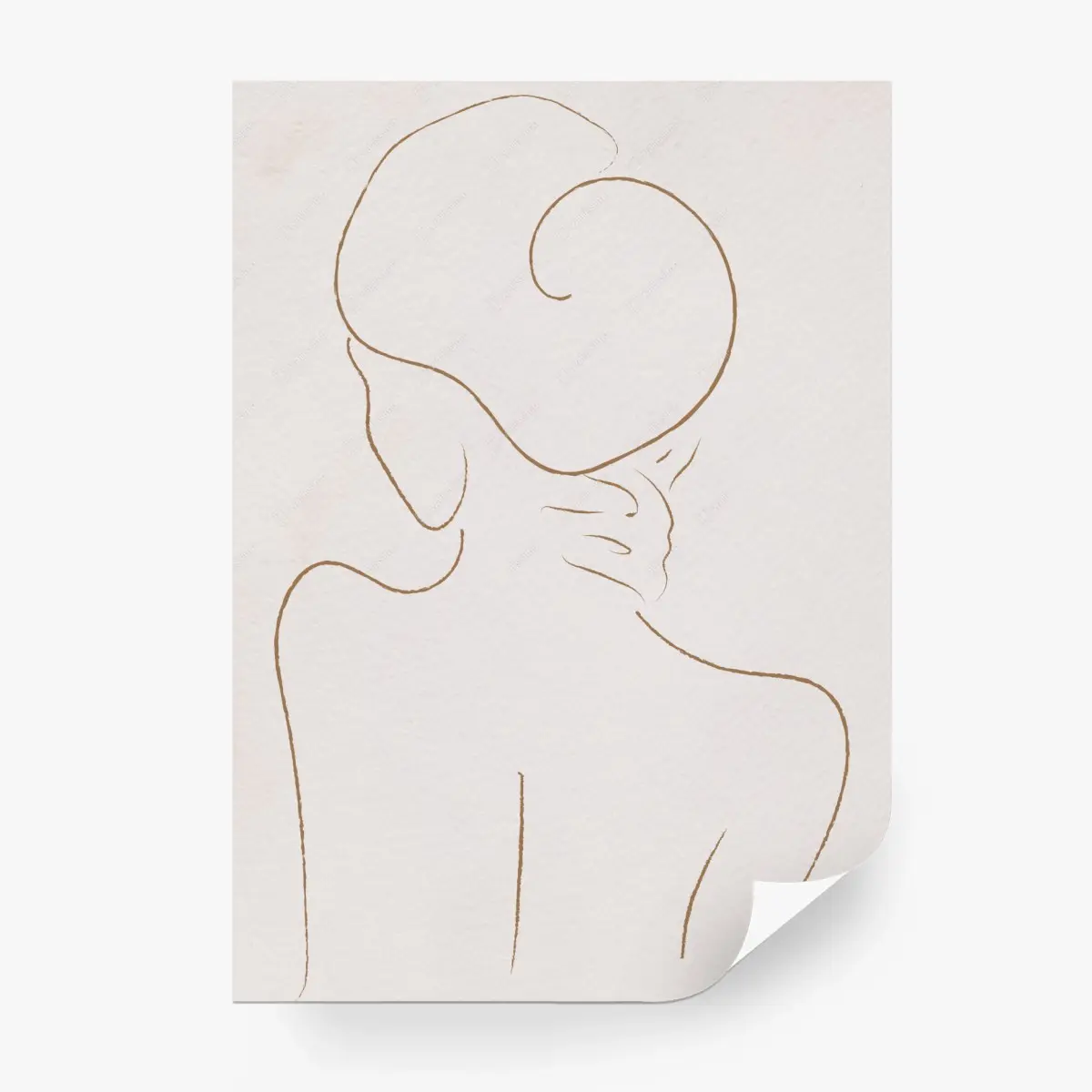 Wall mural elegant female line silhouette • Wallissimo®