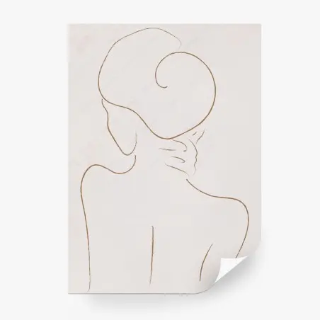 Wall mural elegant female line silhouette • Wallissimo®