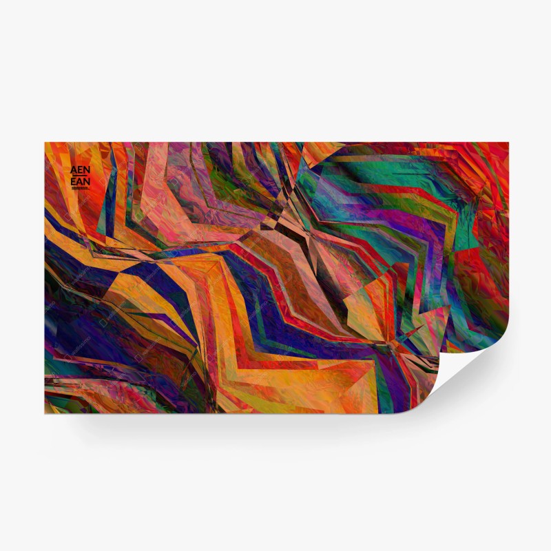 Wall mural vibrant geometric abstract composition