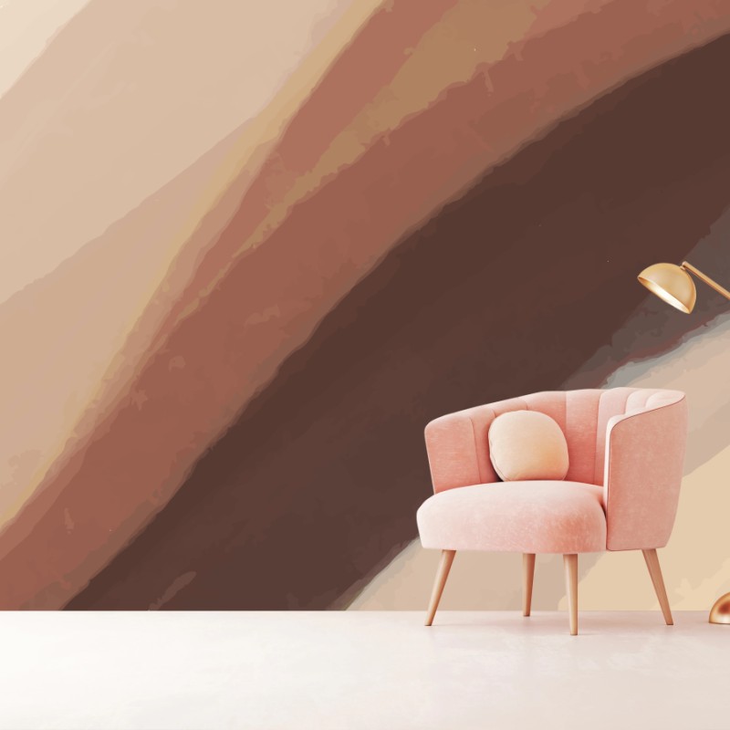 Wall mural neutral beige abstract waves