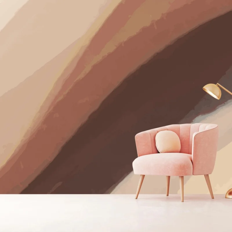 Wall mural neutral beige abstract waves