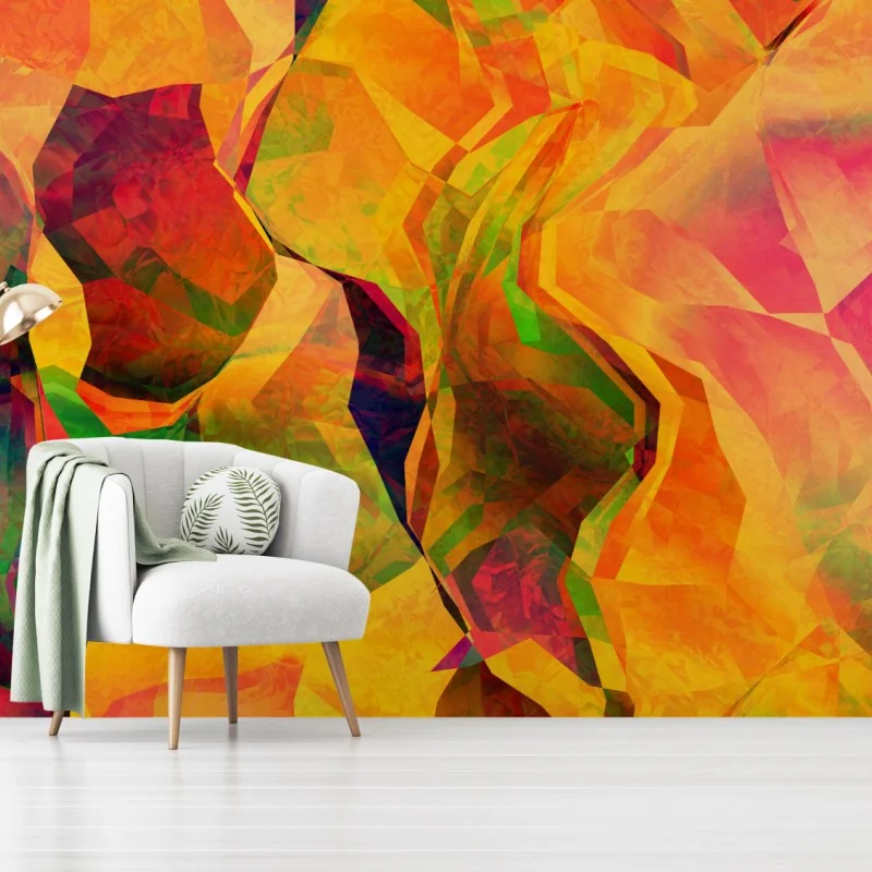Wall mural vibrant geometric abstract art