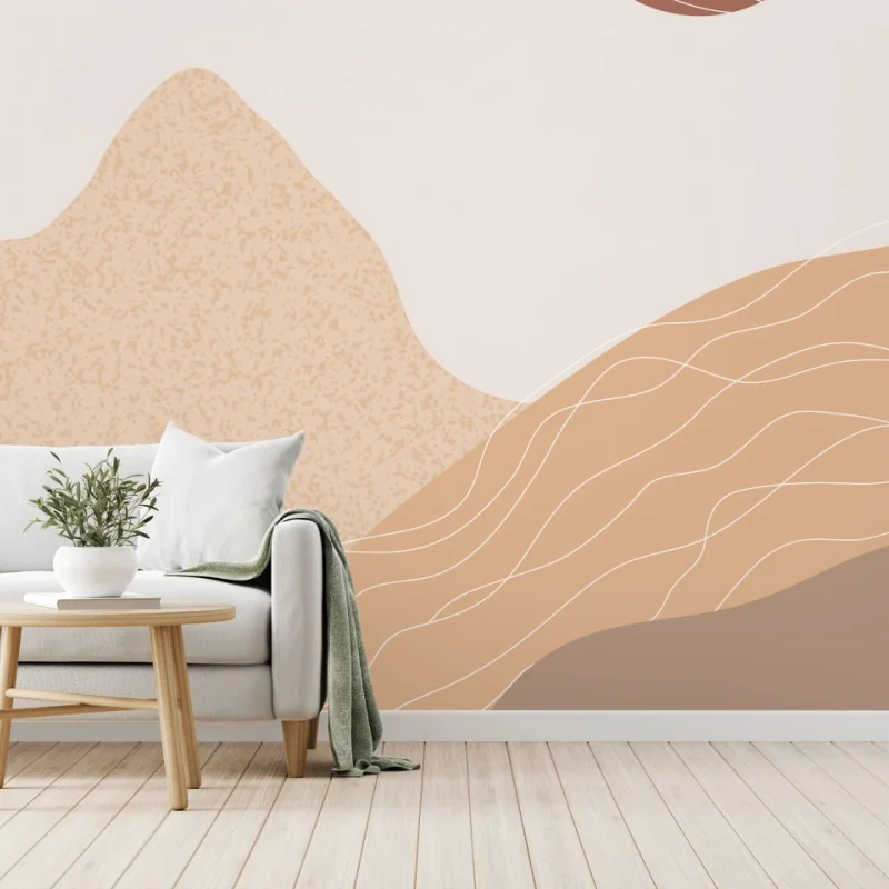 Wall mural earthy abstract mountain landscape