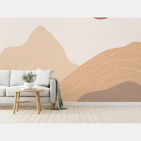 Wall mural earthy abstract mountain landscape • Wallissimo®