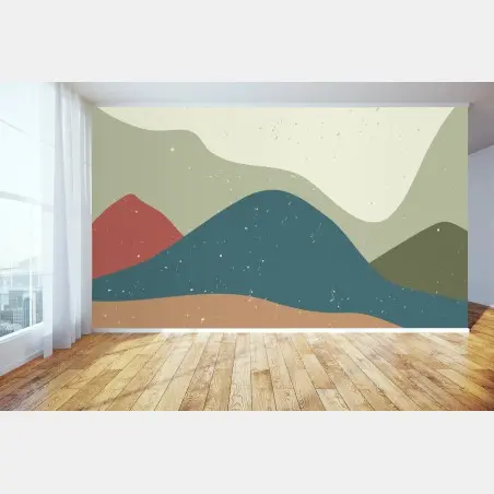 Wall mural abstract japanese mountain landscape • Wallissimo®