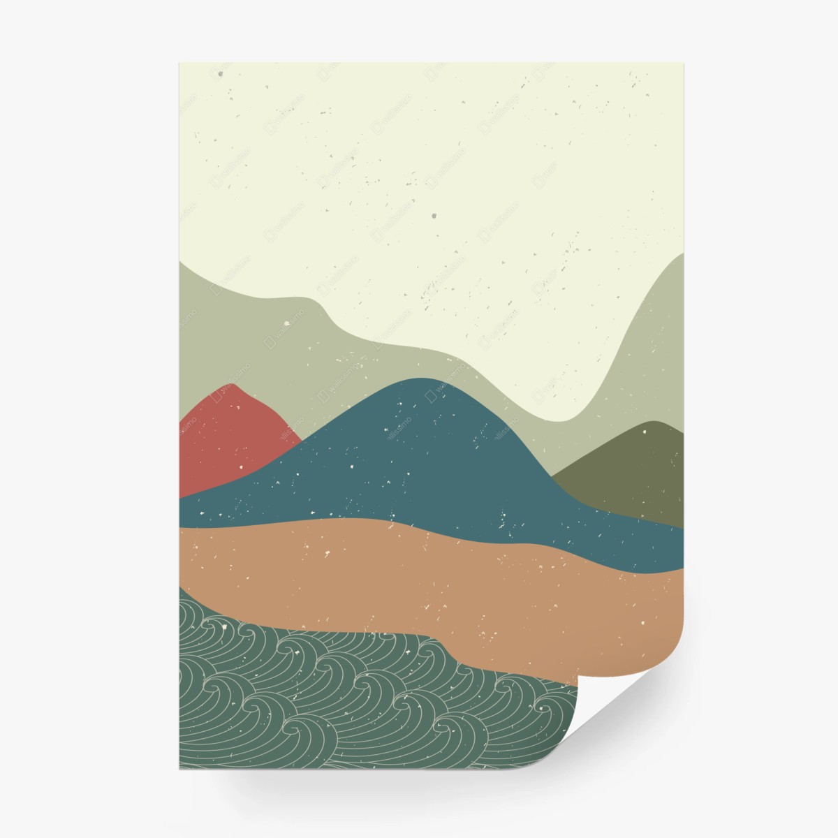Wall mural abstract japanese mountain landscape • Wallissimo®