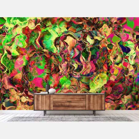 Wall mural vibrant abstract kaleidoscope pattern • Wallissimo®