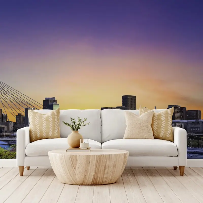Wall mural Nelson Mandela Bridge skyline at dusk