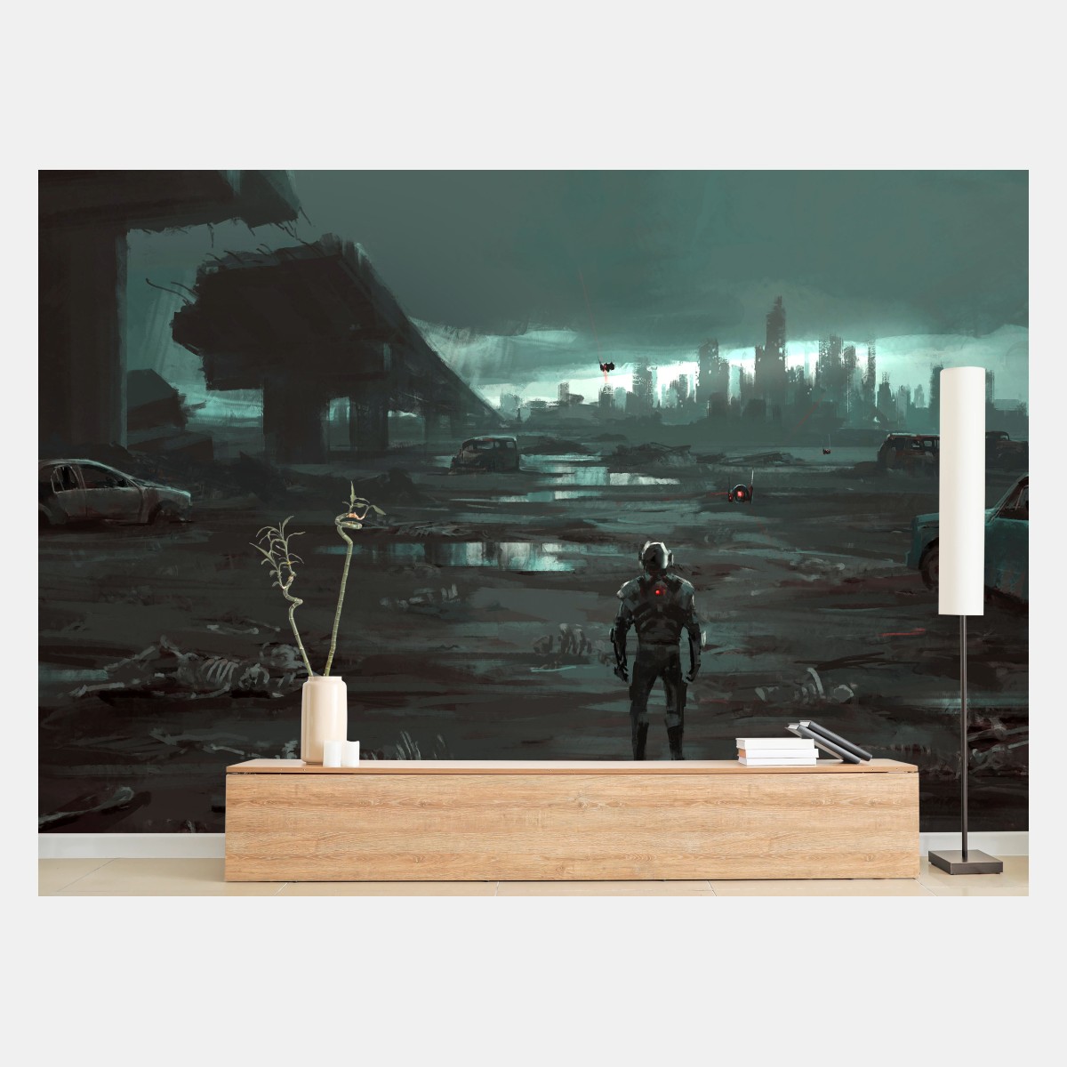 Wall mural return to the ruined city • Wallissimo®