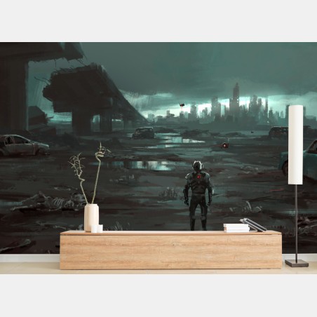 Wall mural return to the ruined city • Wallissimo®