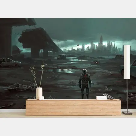 Wall mural return to the ruined city • Wallissimo®