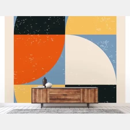 Wall mural geometric color block composition • Wallissimo®