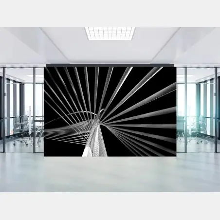 Wall mural architectural bridge lines in monochrome • Wallissimo®