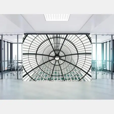Wall mural geometric glass dome over modern tower • Wallissimo®