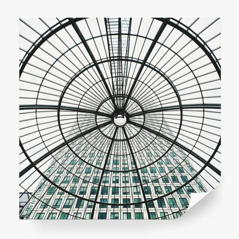 Wall mural geometric glass dome over modern tower