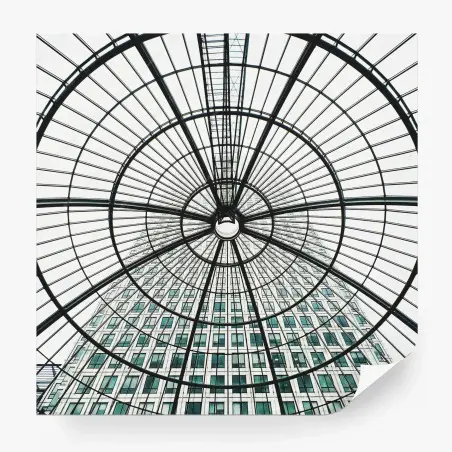 Wall mural geometric glass dome over modern tower • Wallissimo®