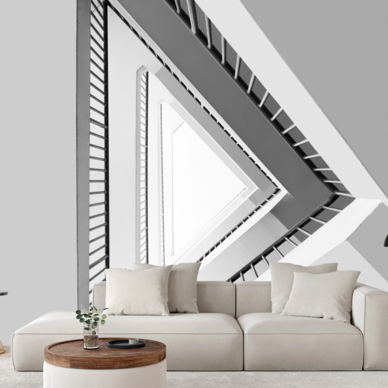 Wall mural triangular staircase perspective