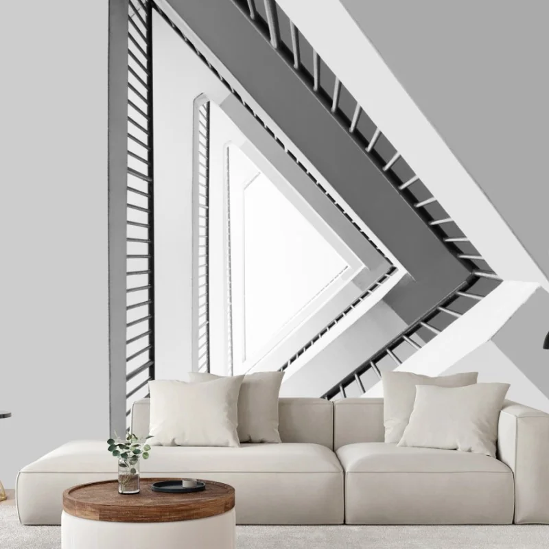 Wall mural triangular staircase perspective