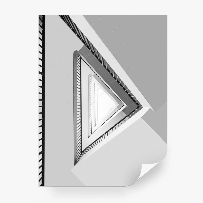 Wall mural triangular staircase perspective