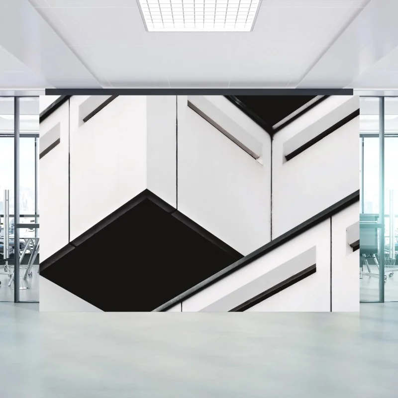 Wall mural minimalist geometric building facade