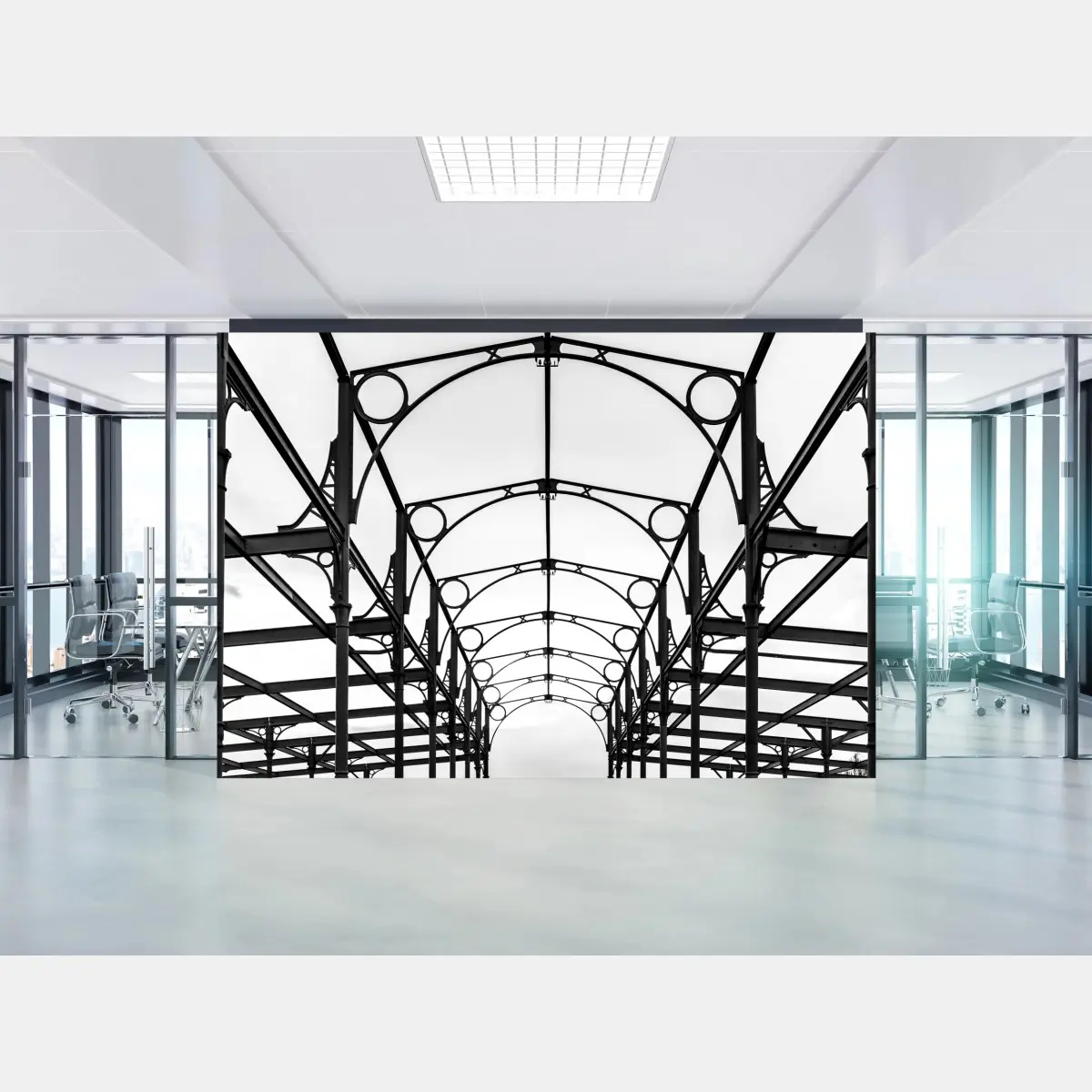 Wall mural industrial iron arches architectural study • Wallissimo®