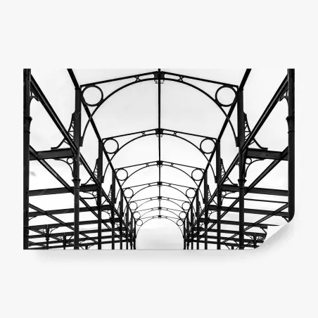 Wall mural industrial iron arches architectural study • Wallissimo®