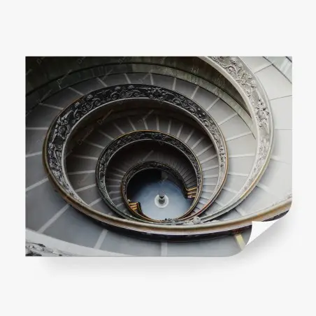 Wall mural ornate spiral staircase top view • Wallissimo®