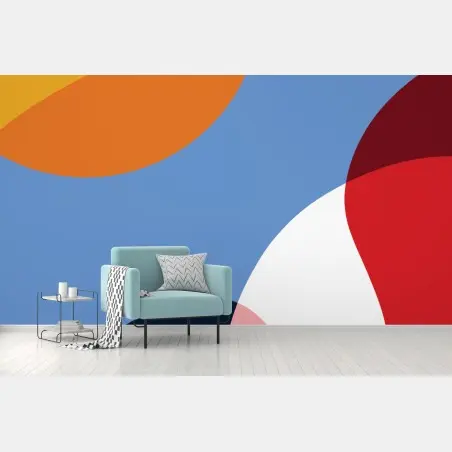 Wall mural bold geometric color composition • Wallissimo®