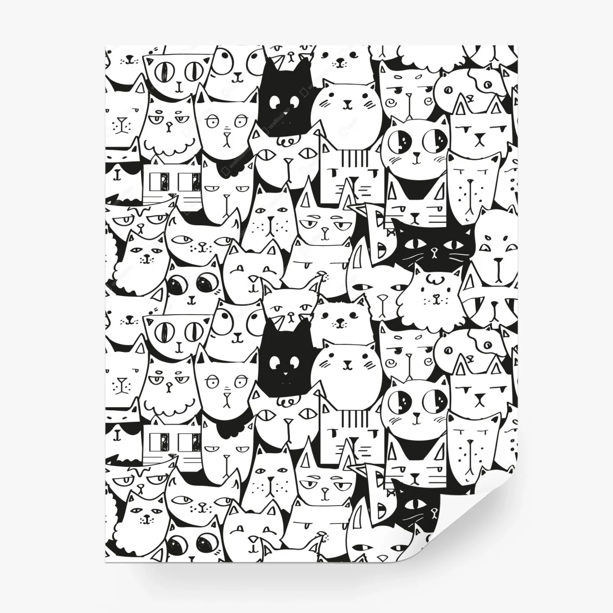 Wall mural playful cat pattern • Wallissimo®