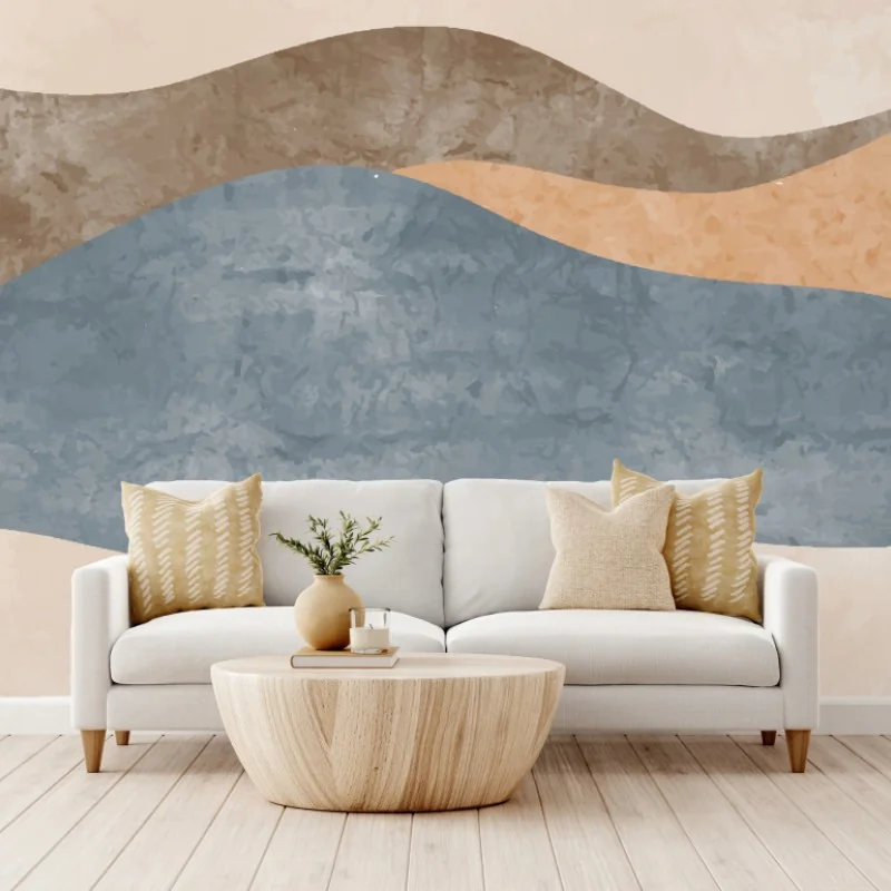 Wall mural earthy waves abstract landscape