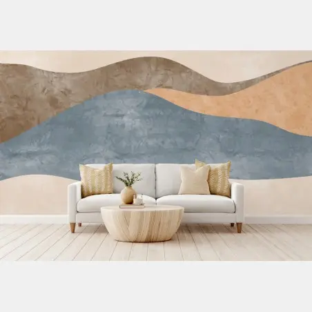 Wall mural earthy waves abstract landscape • Wallissimo®