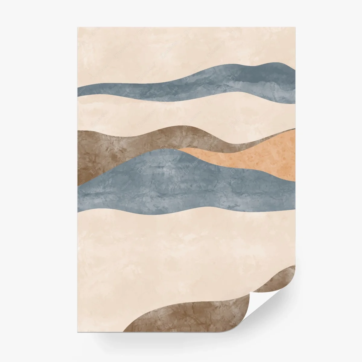 Wall mural earthy waves abstract landscape • Wallissimo® Wall mural earthy waves abstract landscape • Wallissimo®