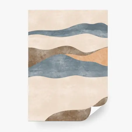 Wall mural earthy waves abstract landscape • Wallissimo®