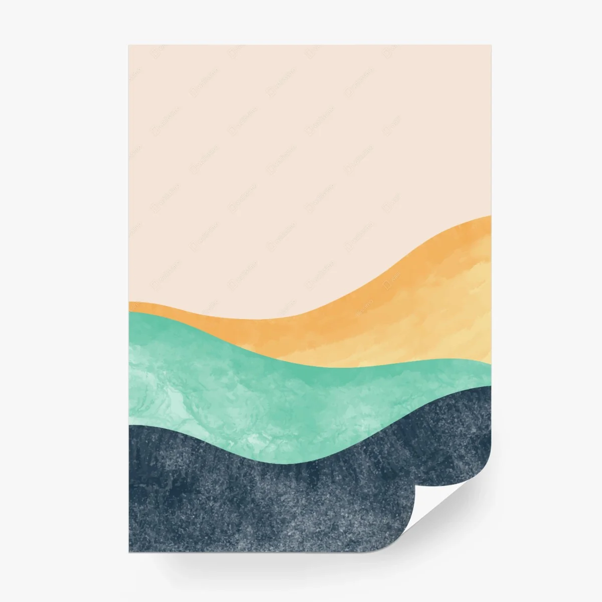 Wall mural gentle watercolor waves • Wallissimo® Wall mural gentle watercolor waves • Wallissimo®